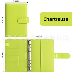 Cross-Border A6 Macaron Storage Loose-Leaf Book Leather Pu Leather Notebook Cash Budget Planner Hand Ledger