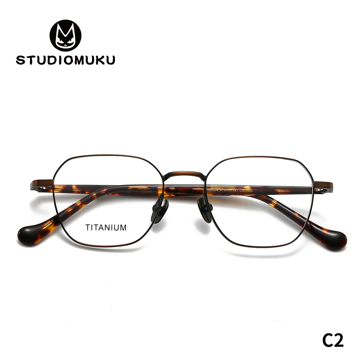 STUDIOMUKU gafas de madera cool poligonal cómodo marco de gafas de mujer retrógrado marco de gafas de hombre pequeño marco