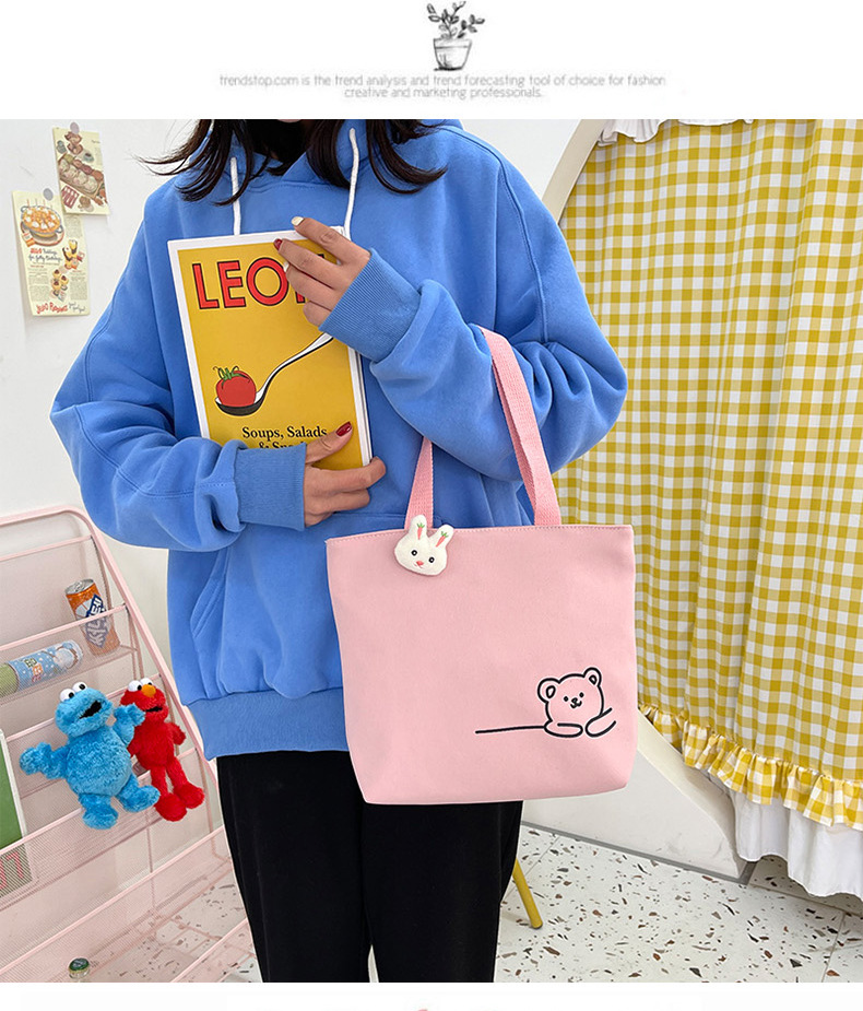 2022 New Japanese-style ins fresh and clean shopping storage bags, lunch boxes, bento bags, girls' handbags, canvas bags undefined