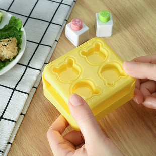 Cartoon mini bear rice ball mold children's rice creative shape sushi seaweed expression embossed Bento tool