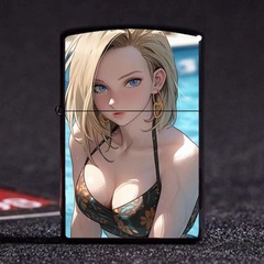 七龍珠打火機 創意AI圖片人造人18號布瑪金屬防風煤油打火機 代發