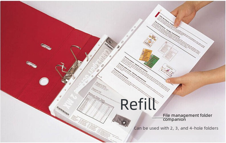 사무용품 11 홀 파일 가방 두꺼운 4C 투명 루스 리프 가방 A4 파일 보호 가방