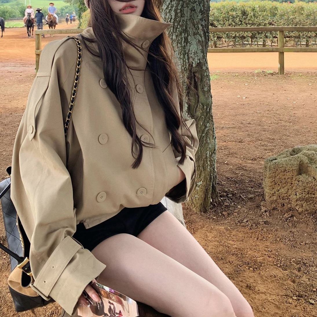 Autumn retro trench coat