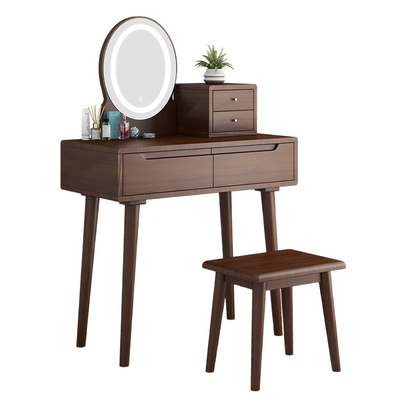Nuevo tocador de dormitorio de madera maciza nórdica moderna, tocador, tocador, dormitorio, madera maciza multifuncional
