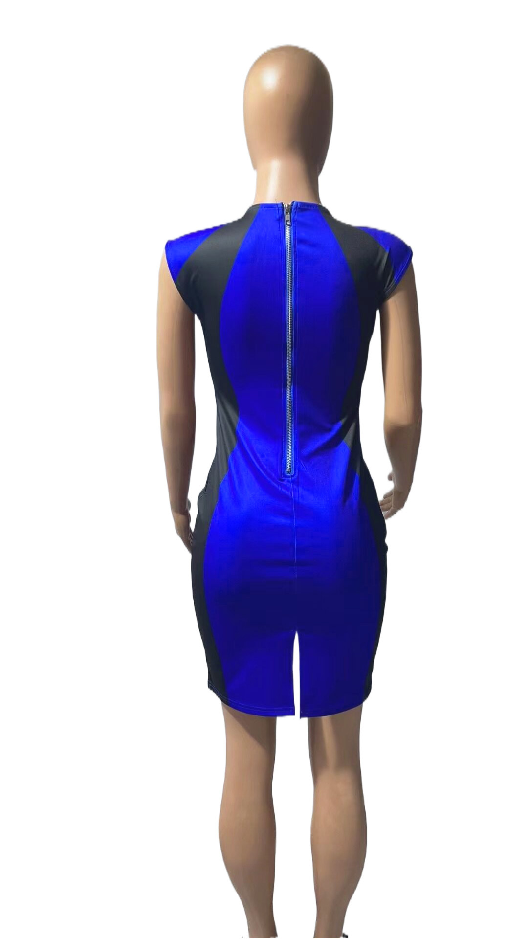 2023 Summer New European And American Style Foreign Trade Women's Clothing Color-Block Sleeveless Round Neck Patchwork_ecoleips.com