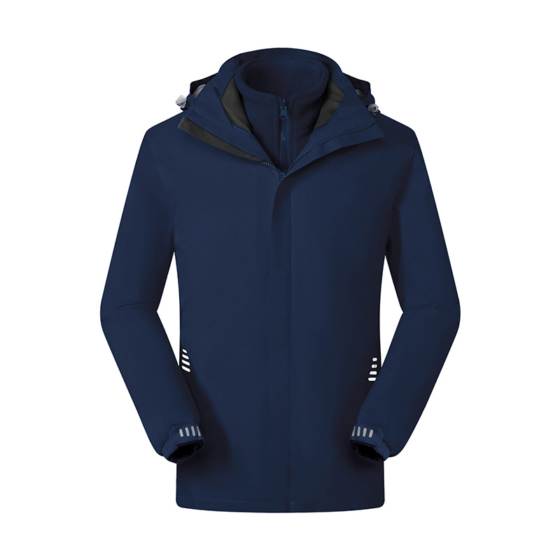 Chaqueta de trabajo cortavientos para exteriores con impresión de logotipo personalizado, ropa de trabajo unisex, chaqueta impermeable tres en uno con forro