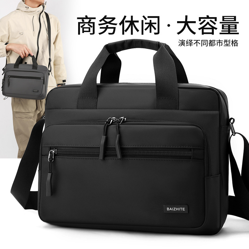 Foreign Trade Crossbody Men's Bag 2025 New Business Casual Large Capacity Shoulder Bag All-match Work Portable commuter Bag