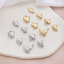 铜镀真金保色可爱云朵月亮吊坠DIY手工饰品手链项链耳饰配件材料