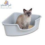 SmartCat Большой открытый пластиковый треугольный кошачий туалет, угловой кошачий туалет, ежемесячная распродажа 1