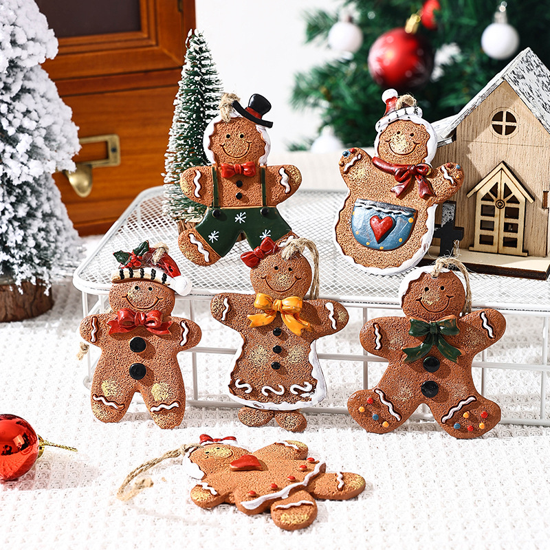50g Weight pendant Home Textiles & Decor Type Hanging Ornaments Event & Party Supplies 1 Piece Quantity Party, Festival Occasion Resin Material Christmas Festival Gingerbread Pattern Cute Style Christmas Cute Gingerbread Resin Party Festival Hanging Ornaments 9