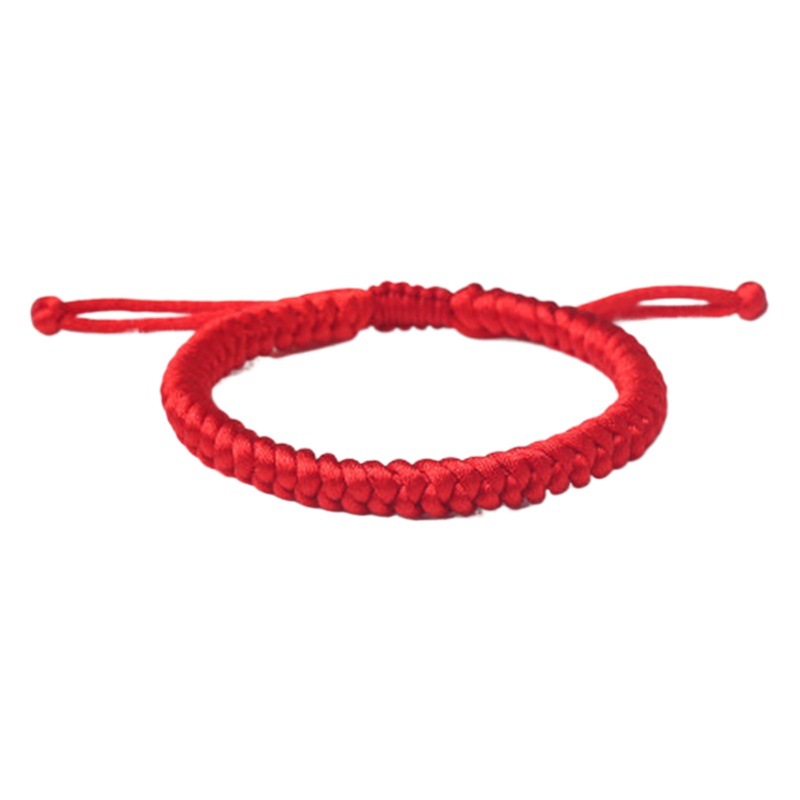Xiaozhan same style red rope bracelet men and women diamond knot woven children couple's birth year hand rope sterling silver zodiac Dragon rope