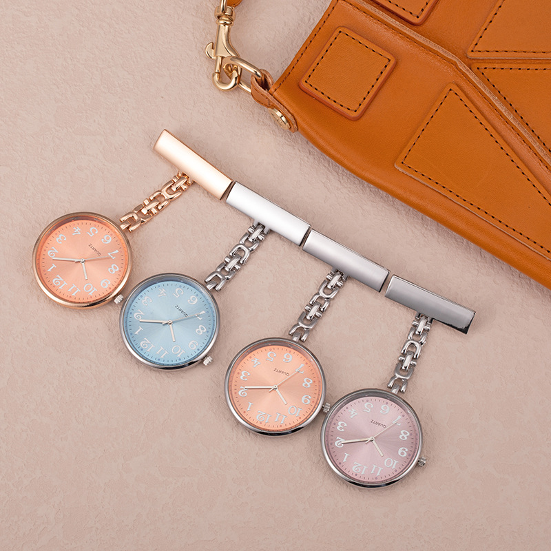 in stock wholesale display mute electronic luminous nurse pocket watch wholesale medical pin nurse hanging watch student portable