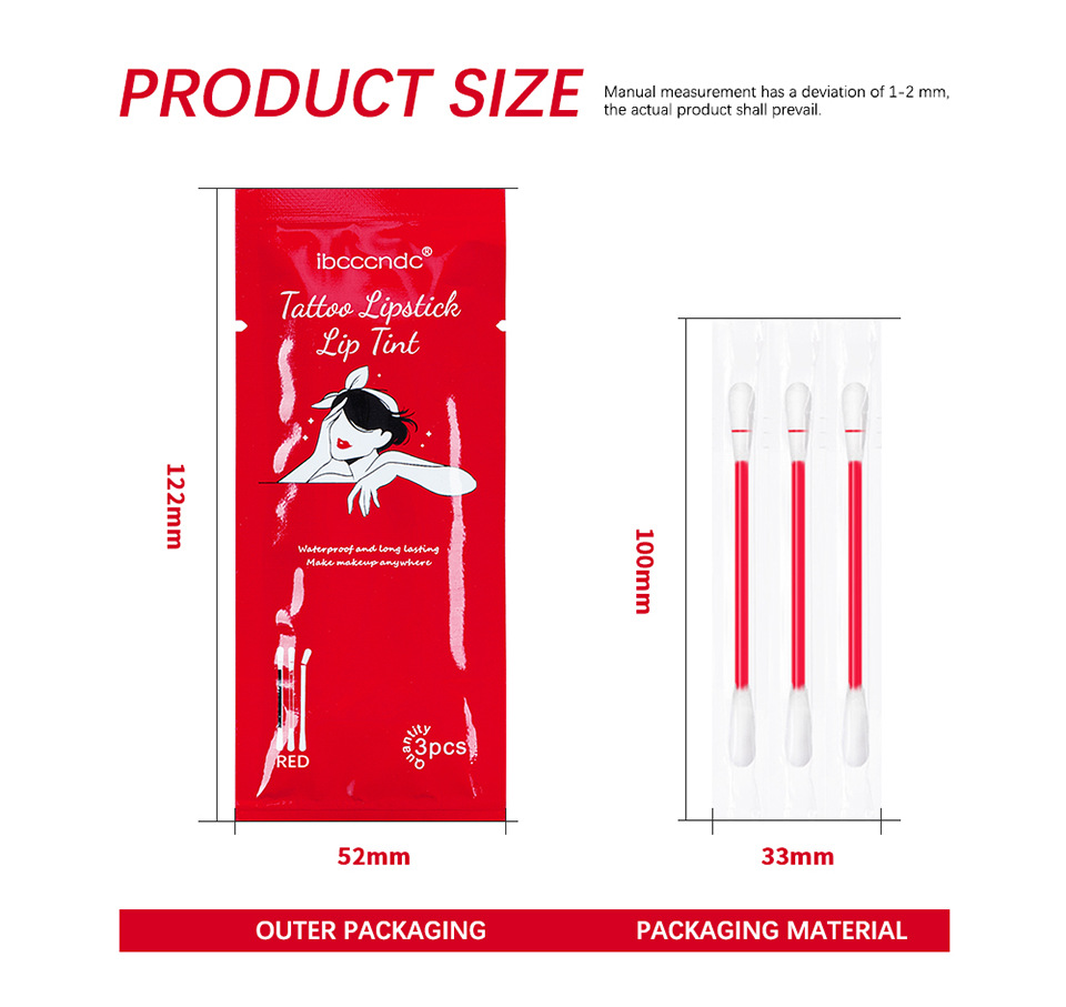 ibcccndc's new 3-pack pocket cotton swab lip gloss velvet matte portable cotton swab lipstick undefined