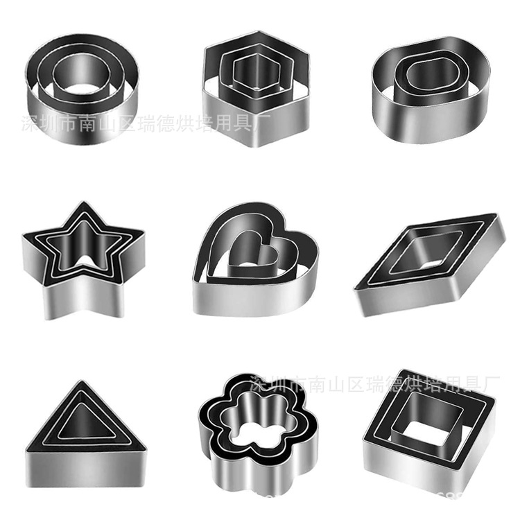 30-Piece Set of Iron Box Cookie Molds DIY Baking Mini Cookie Chocolate Cake Stainless Steel Cutters