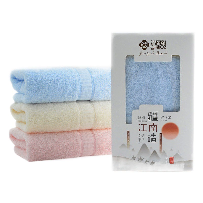 Jielia Одноместный в штучной упаковке Синьцзян Южный Сделано Одинарное Хлопковое полотенце Вышитый логотип Подарочная коробка для полотенец Jielia