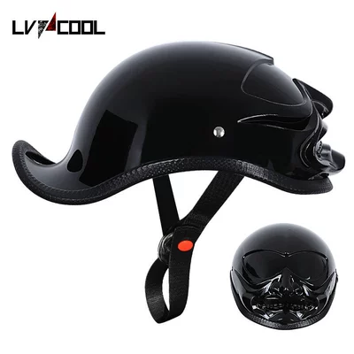 Helmet Electric Vehicle Riding Scooter – Motosiklet kaskı (dəbilqə) - three-sao-bright-black-m