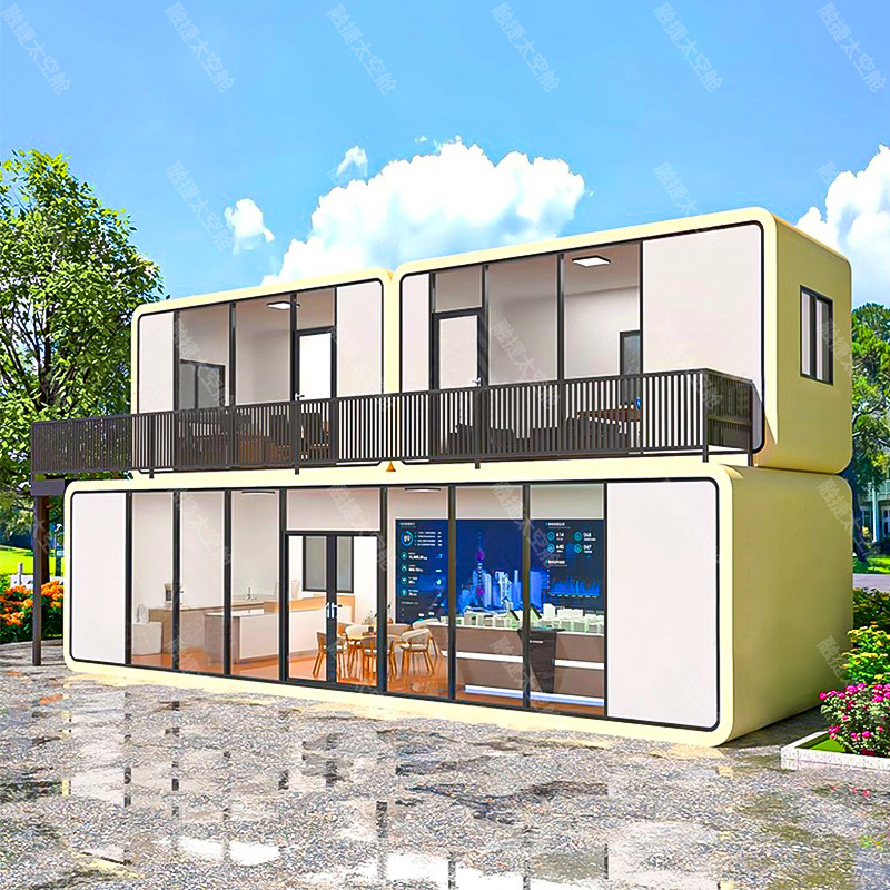 Sala móvil de la cápsula espacial Rongjie Casa terminada Casa de familia Villa al aire libre Sala de sol Salida de cabina de manzana de doble capa