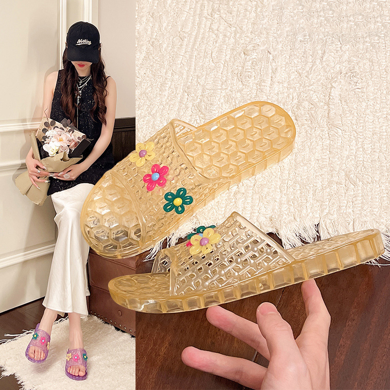 Princess Crystal Shoes Jelly Soft Sole Half-Slip Slippers Closed-Toe Flat Transparent 2025 Crystal Home Slippers for Women Princess Crystal Shoes Jelly Soft Sole Half-Slip Slippers Closed-Toe Flat Transparent 2025 Crystal Home Slippers for Women