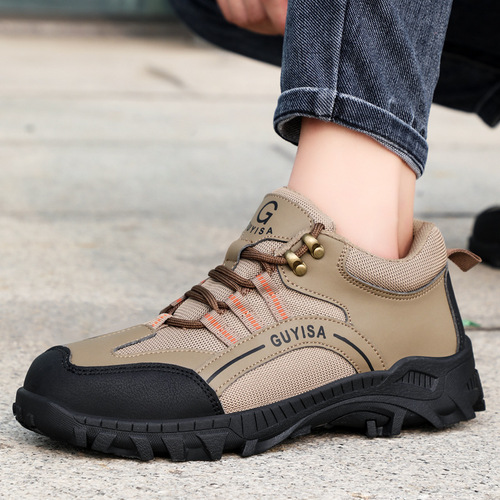 Labor protection shoes for men, anti-smash, anti-puncture, lightweight steel toe cap, comfortable, non-slip, wear-resistant, mountaineering safety protective work shoes