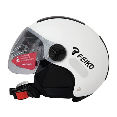 Motosiklet kaskı (dəbilqə) car electric half helmet anti-helmet - white-m