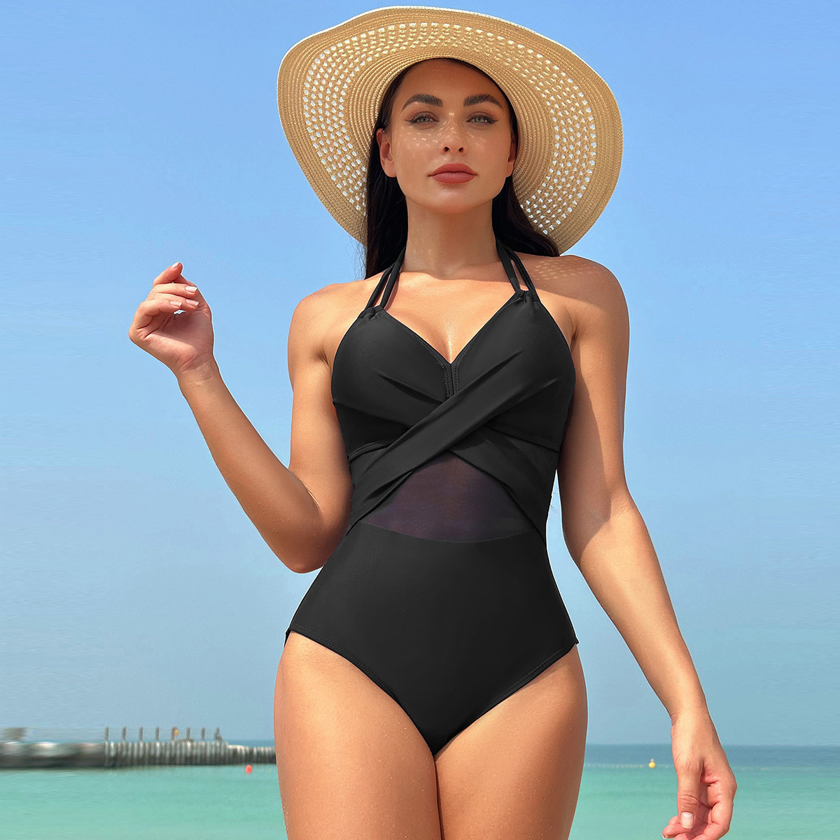 Women's Vacation Solid Color 1 Piece One Piece Swimwear display picture 1