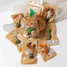 天然猫薄荷玩具独立包装 螃蟹青蛙造型 猫咪自嗨磨牙洁齿逗猫玩具