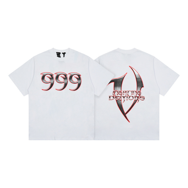 外単VLONE FOG潮牌大v字母Logo桜半袖スケッチ刺繍唇印落書きプリントtシャツ|undefined