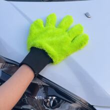 超细纤维五指擦车手套熊掌洗车多功能汽车美容清洁用品珊瑚绒