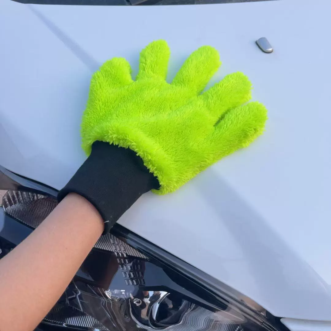 Многофункциональные перчатки для мойки автомобилей из микрофибры с пятью пальцами, в форме медвежьей лапы, для ухода за автомобилем, из кораллового флиса