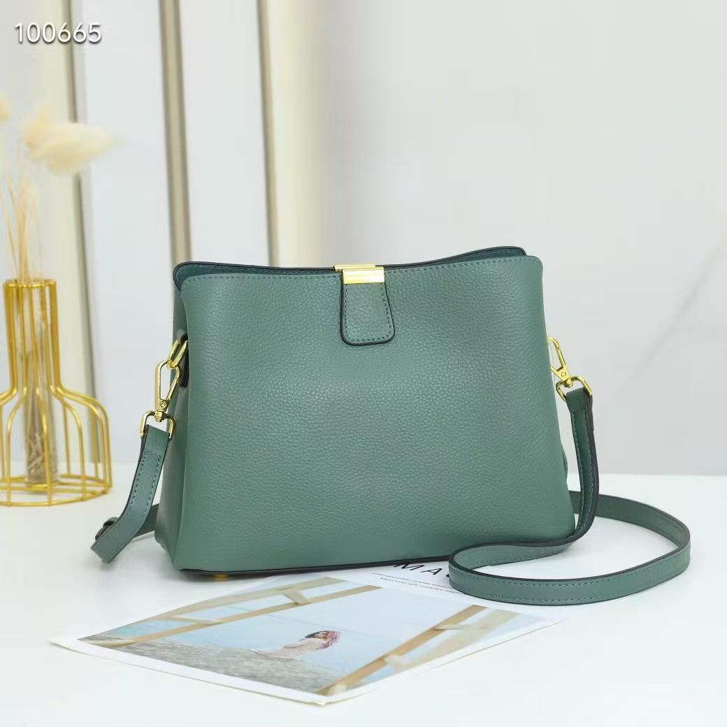 Fashion Cowhide Leather Bag For Women 2025 New Trendy Large Capacity Bucket Bag Versatile Commuter Genuine Leather Shoulder Crossbody Handbag - Thumbnail 8