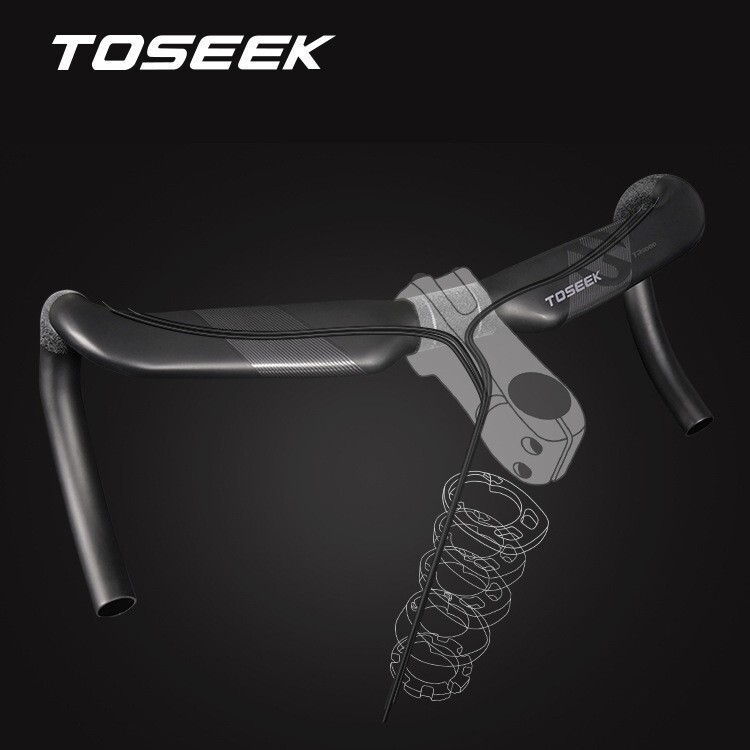 Tr5000 Competition-Grade Road Bike Carbon Fiber Curved Handlebar Bicycle High-Strength Split External Expansion Full Internal Routing Handlebar