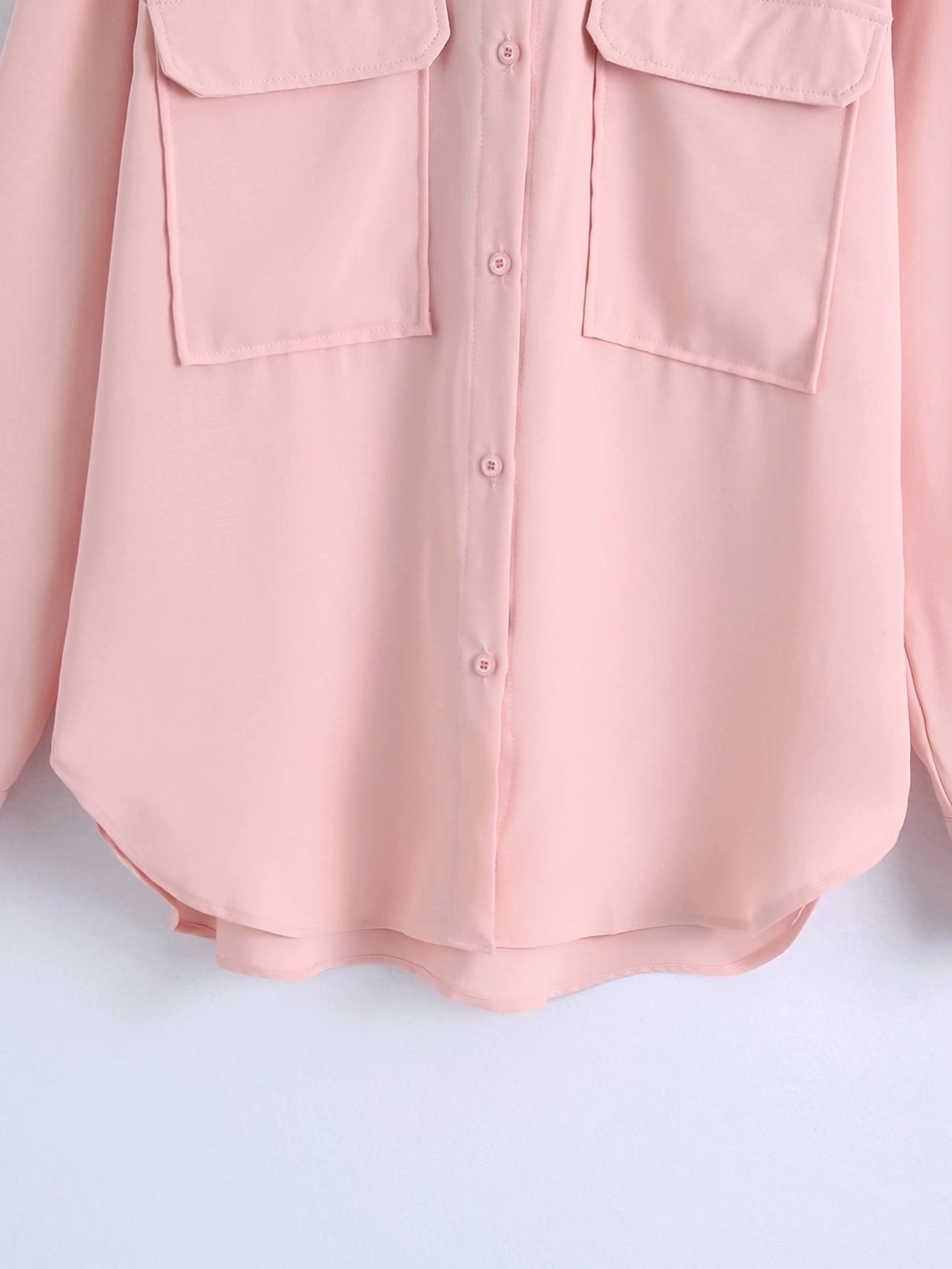 pocket draped solid color shirt NSAM48881