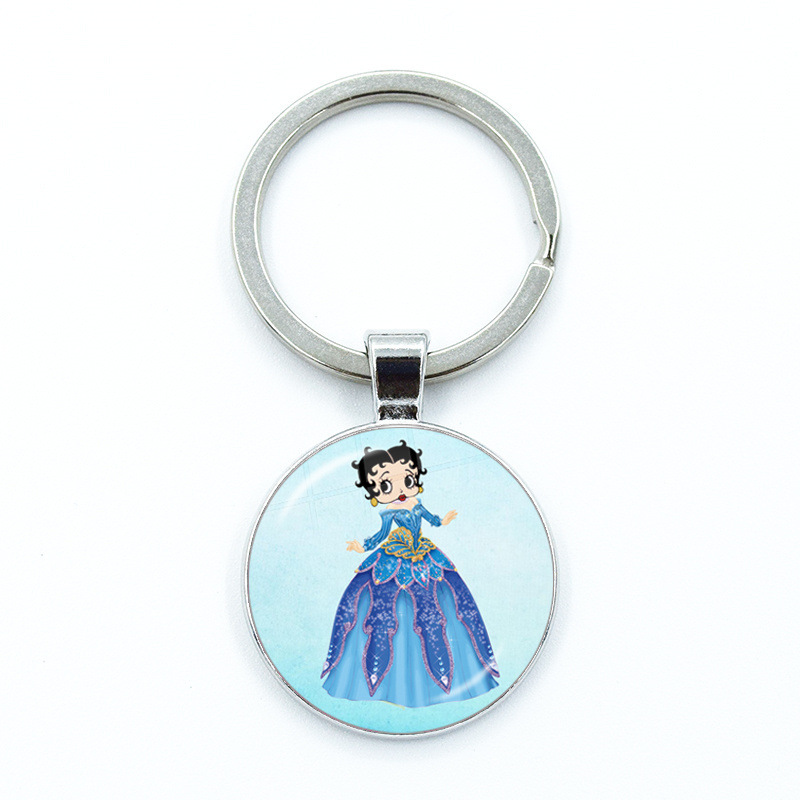 New Creative Cartoon Betty Doll Time Gem Keychain Hot Bag Car Pendant Jewelry Wholesale