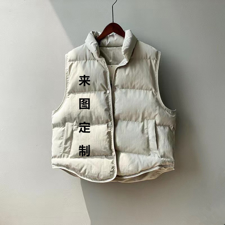 Foreign trade processing custom autumn and winter cotton-padded jacket vest women's stand collar vest with loose waistcoat bread thick coat Foreign trade processing custom autumn and winter cotton-padded jacket vest women's stand collar vest with loose waistcoat bread thick coat
