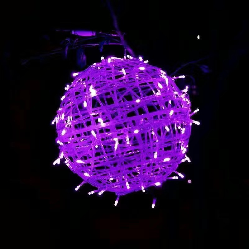 Lámpara decorativa LED lámpara de bola impermeable al aire libre paisaje lámpara de árbol colgante Navidad vacaciones iluminación proyecto ratán bola lámpara cadena