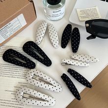 韩版简约波点布艺发夹日常百搭刘海夹新款碎发卡高级感气质鸭嘴夹