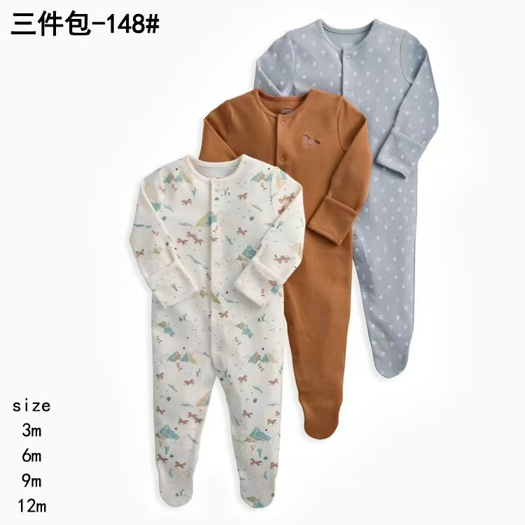 外国貿易の子供服春秋タイプの赤ちゃんのワンピースの長袖は足を包んでパジャマの新入生の赤ちゃんのプレゼントの箱を登ります。