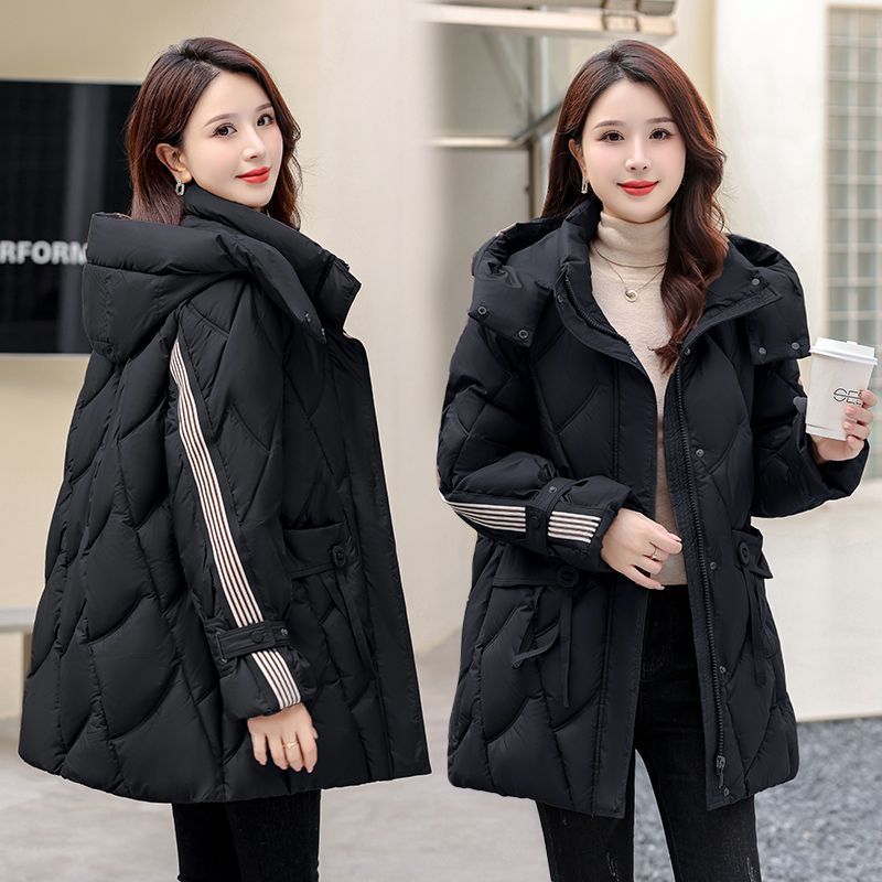 洋气显瘦大毛翻领羽绒棉衣女装新年短款防寒面包服韩版加厚袄外套|undefined