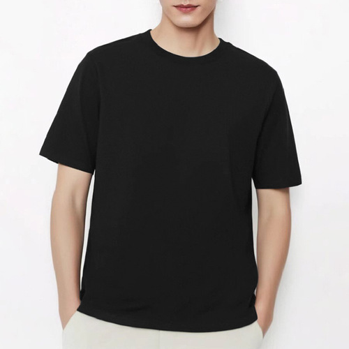 2025 Summer Pure Cotton Short Sleeve T-Shirt for Men, Simple and Versatile Round Neck Top, Half Sleeve Solid Color T-Shirt