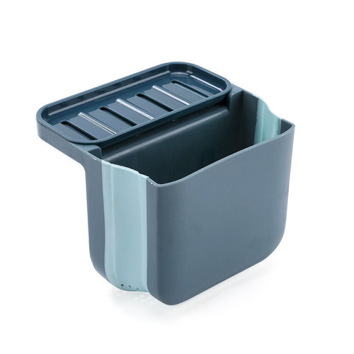 Kitchen sink retractable drain basket plastic punch-free drain rack double-layer hanging residue filter storage rack