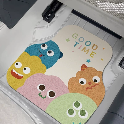 Universal Foot Pad – Car Floor Mats, Scratch-Resistant Floor Mats - colorful-little-cute-monsters-front-row-5060cm-silk-circle-single-piece