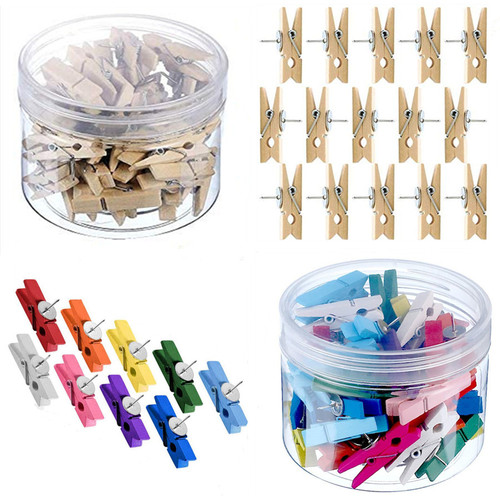 Amazon's best-selling creative office stationery with thumbtacks wooden clips cork board photo wall DIY colorful wooden clips thumbtacks