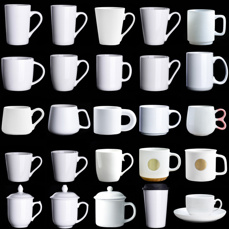 Blank solid color mug set LOGO simple hotel advertising companion gift ceramic printing wholesale Blank solid color mug set LOGO simple hotel advertising companion gift ceramic printing wholesale