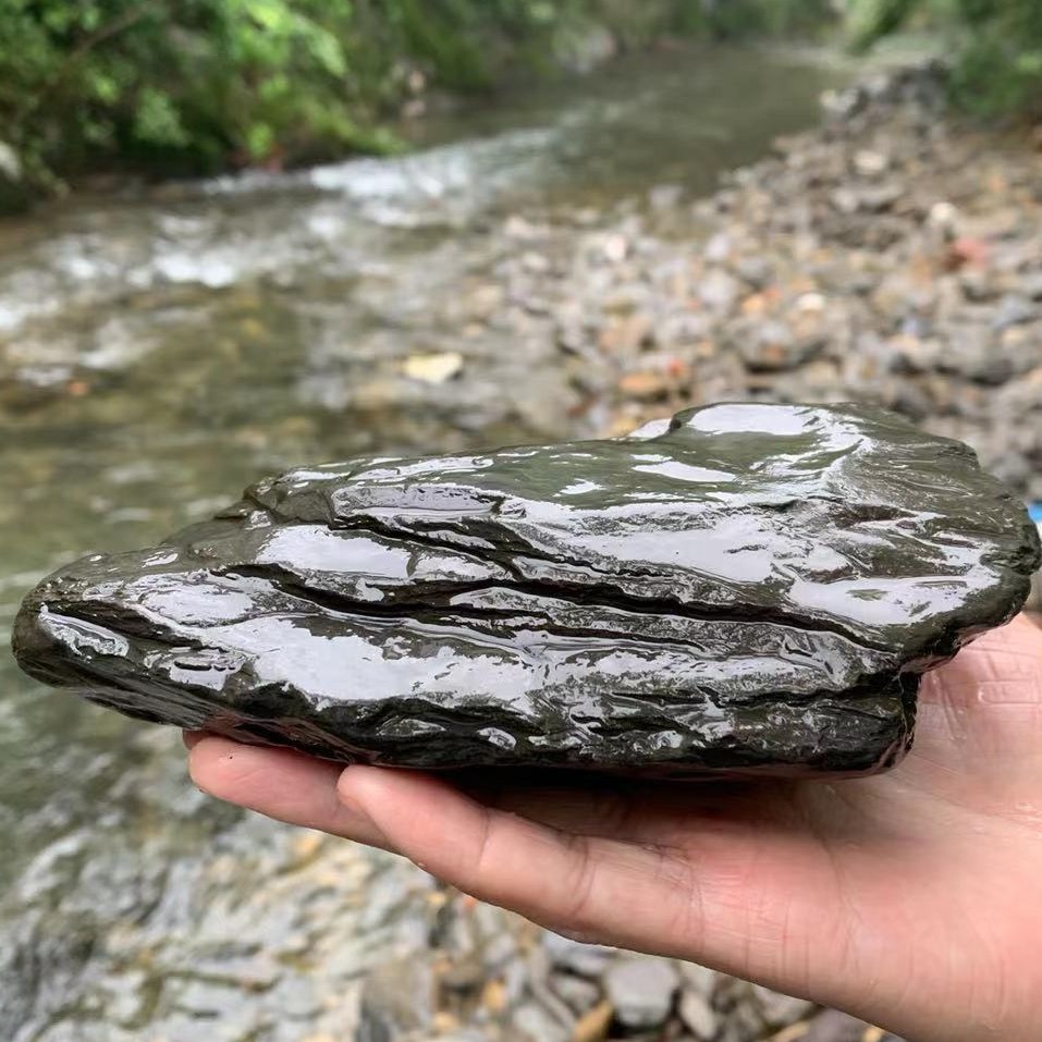 原生缸溪流石造景石片岩石庭院造景石千层石乌龟晒台鱼缸造景主石