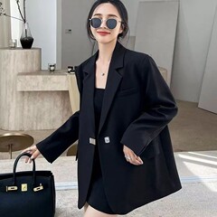 ハイエンドデザインのクールな初春の女性用ブレザー 2025 春と秋のルーズオーバーサイズカジュアルスーツ