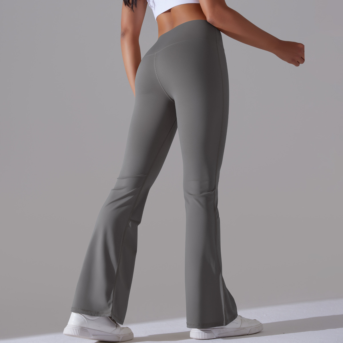 Double-sided Brushed Solid Color High Waist Casual Sports Wide-leg Pants