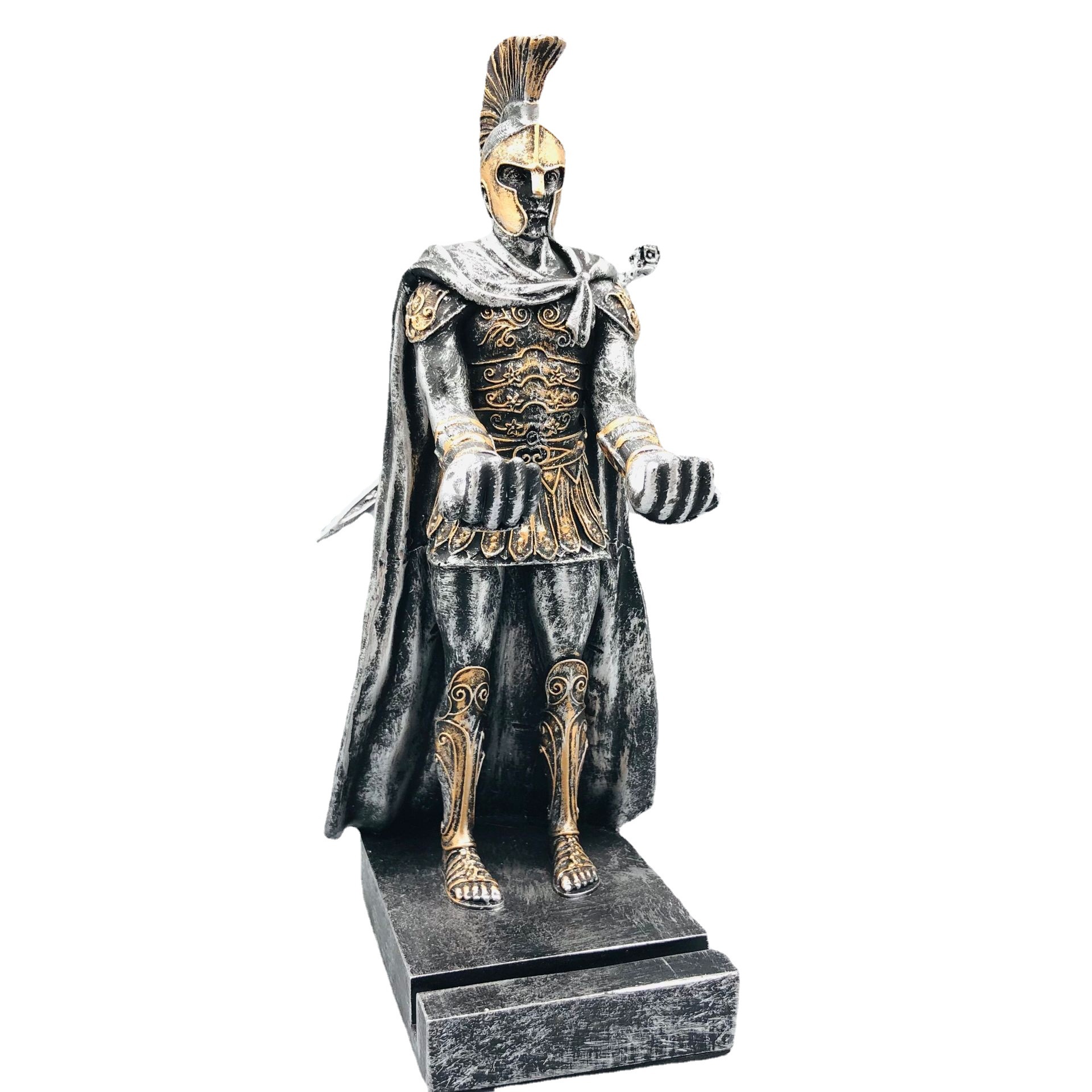 Caballero ejecutivo romano Guerrero titular de la pluma titular del teléfono móvil titular de la pluma juego creativo mango soporte PENHOLDER