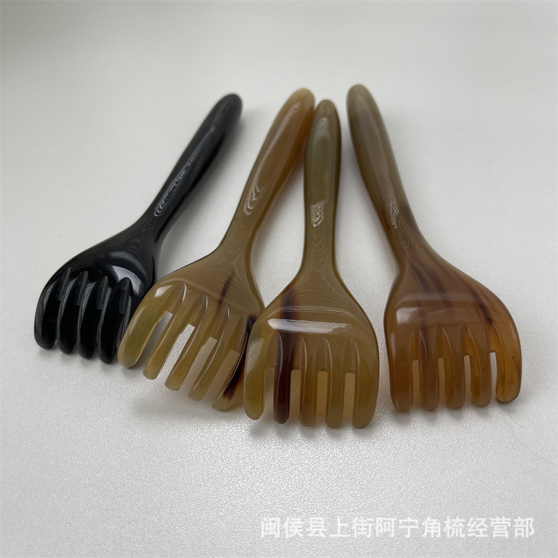Horn Five-Claw Scalp Massage Comb Niu Jiao Shu Portable Meridian Gua Sha Relaxation Tool overview