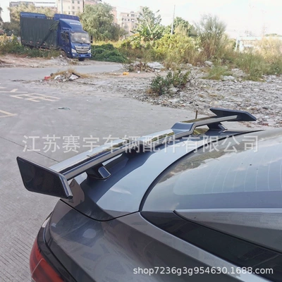 Suitable for sedan universal seagull tail modification non-perforated fixed wing Camry trd sports tail (Fixed wind wing) - bright-black