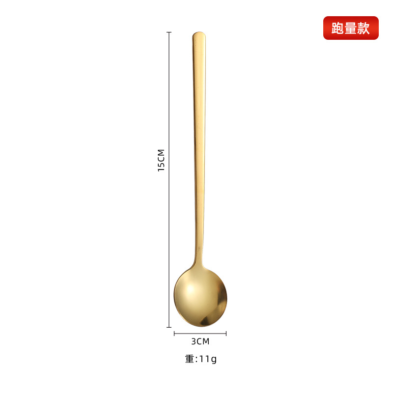 Edelstahl Kaffeelöffel Rund Mit Langem Griff Für Dessert_voghion.com